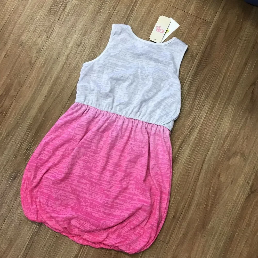GB Girls Dress Size Large‎ Pink White Bubble Tank Knit NEW